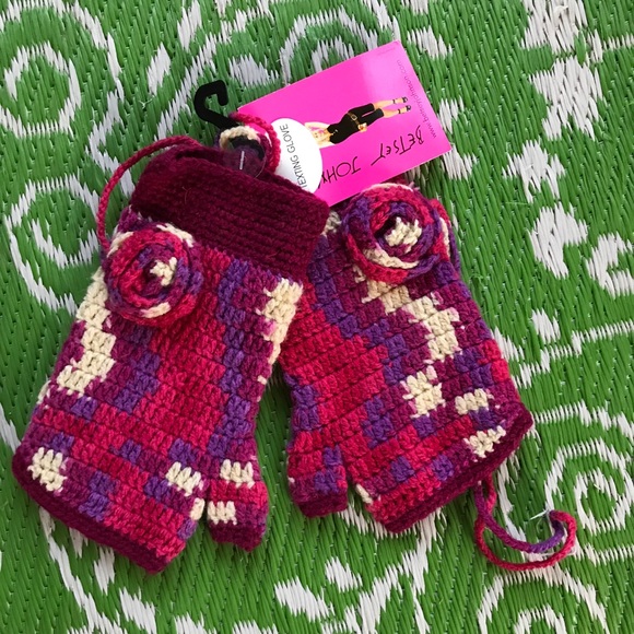 Betsey Johnson Crocheted Fingerless Gloves - Picture 1 of 4